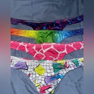 Men’s 4-pack thong bundle - Rainbow, Pink, Purple & White Multi